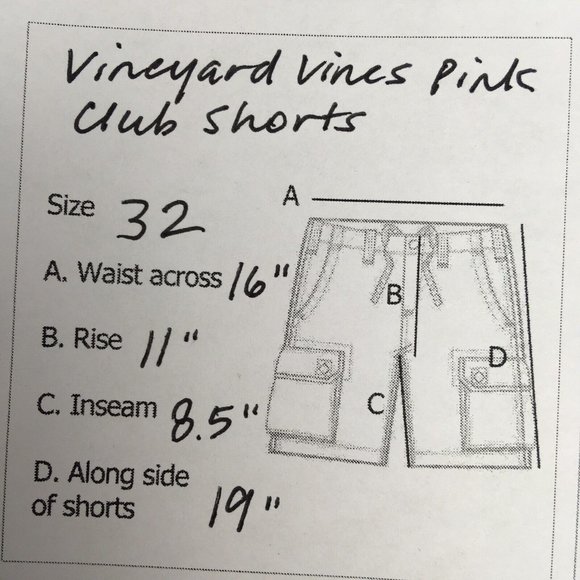 Vineyard Vines Mens Shorts 32 Pink Club Flat Front 100% Cotton Preppy Summer - Picture 6 of 11